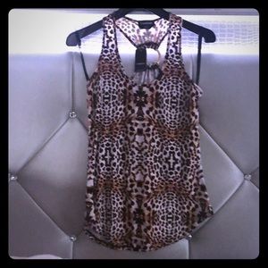 Bebe leopard print tank